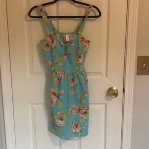 No boundaries Blue floral juniors dress